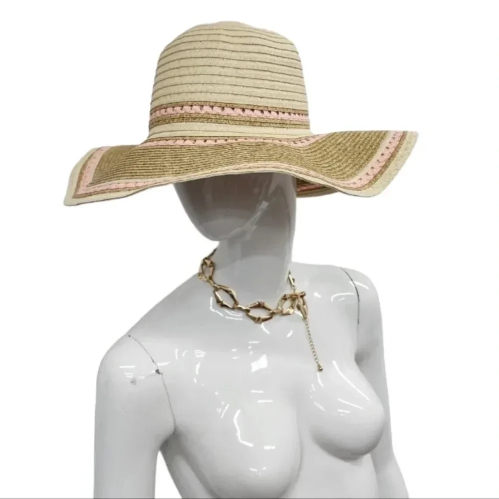Quagga Greenleaf Floppy Beach Hat w/Matching Swimsuit Sarong Sunset OS